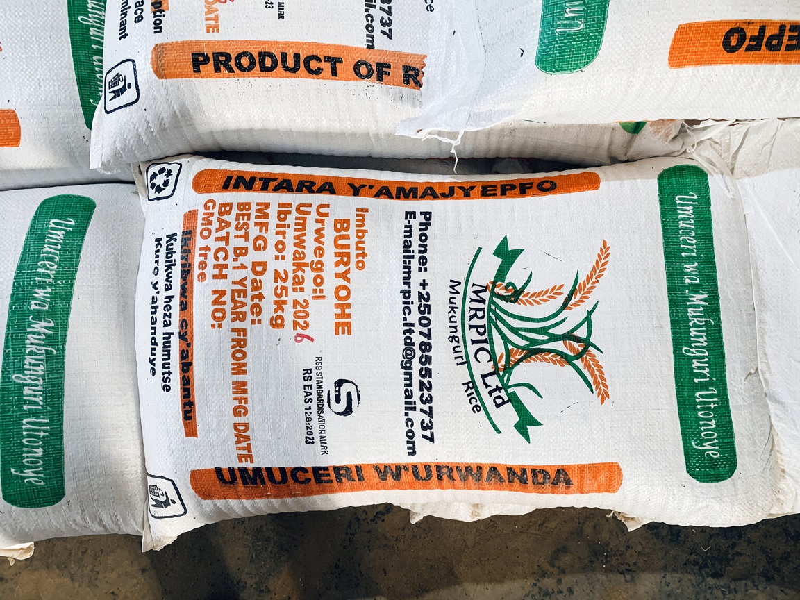MRPIC packaged rice sack ready for customers